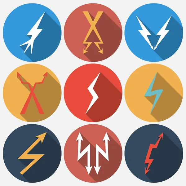 Thunder lightning  icons set i — Stock Vector