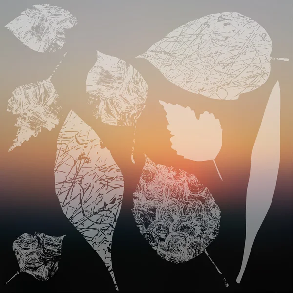 Collection silhouettes feuilles — Image vectorielle