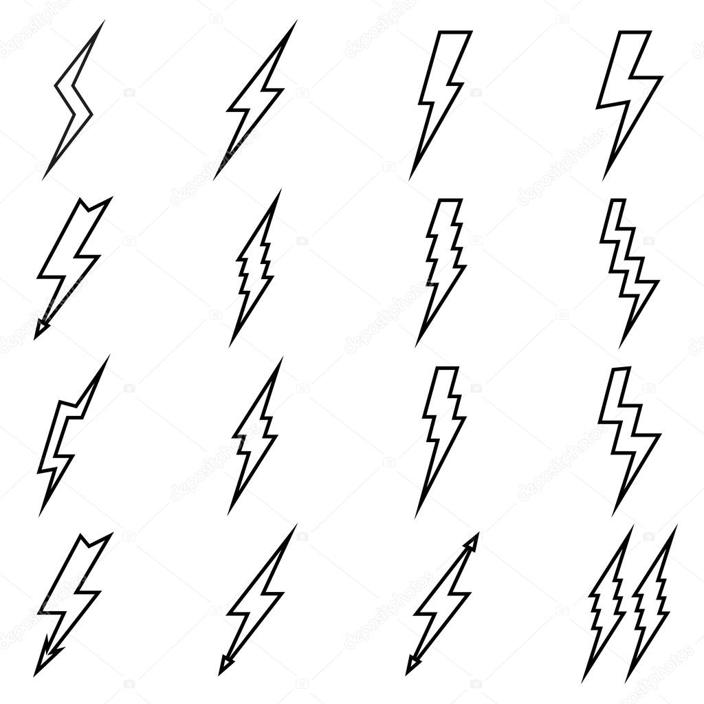 Lightning  icons set