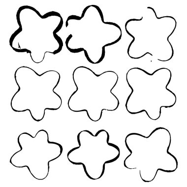 Grunge çiçek şekil kümesi