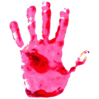 Pink Grunge Handprint clipart