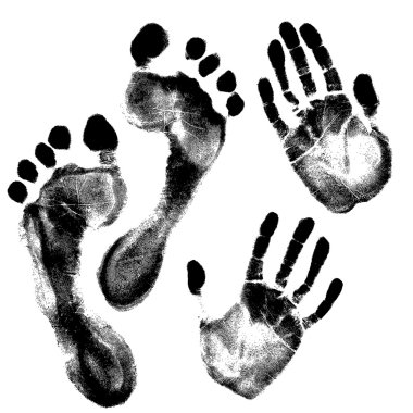 Prints of feet and hands clipart