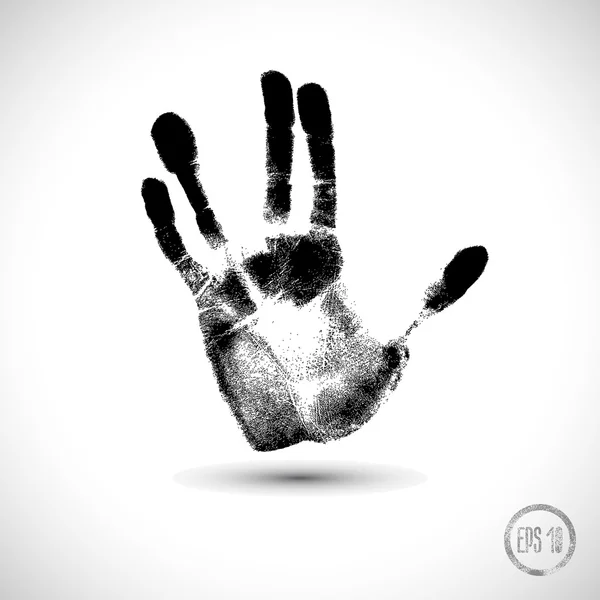 黑色打印的一只手 — 图库矢量图片