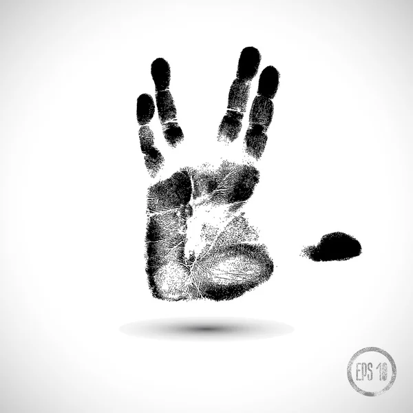 Tirage noir d'une main — Image vectorielle