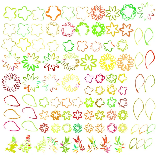 Watercolor flowers shapes — Stock Vector