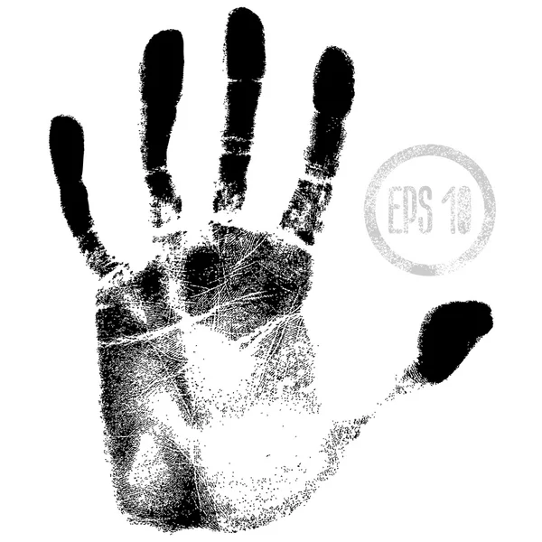 Black print of  hand — Stock Vector