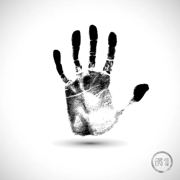 Black print of a hand — Stock Vector