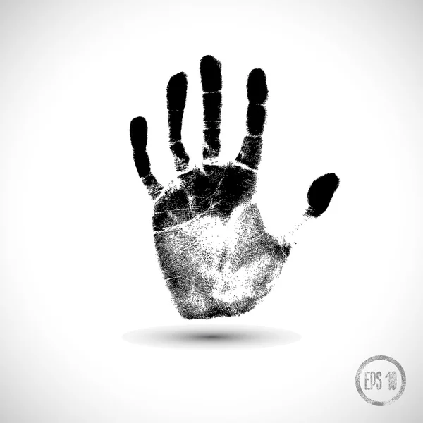 Black print of a hand — Stock Vector