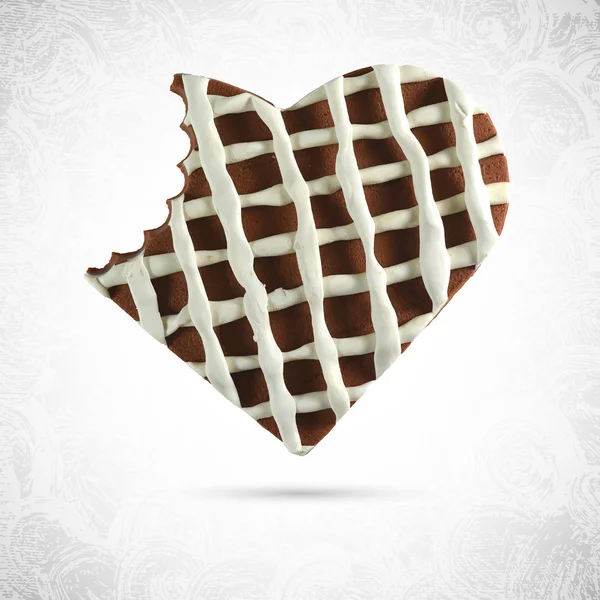 Сердце шоколадного печенья — стоковый вектор