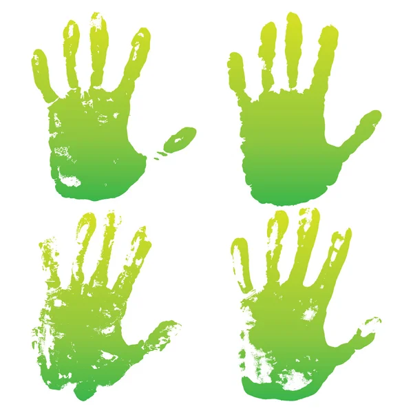 Verde eco manos conjunto — Vector de stock