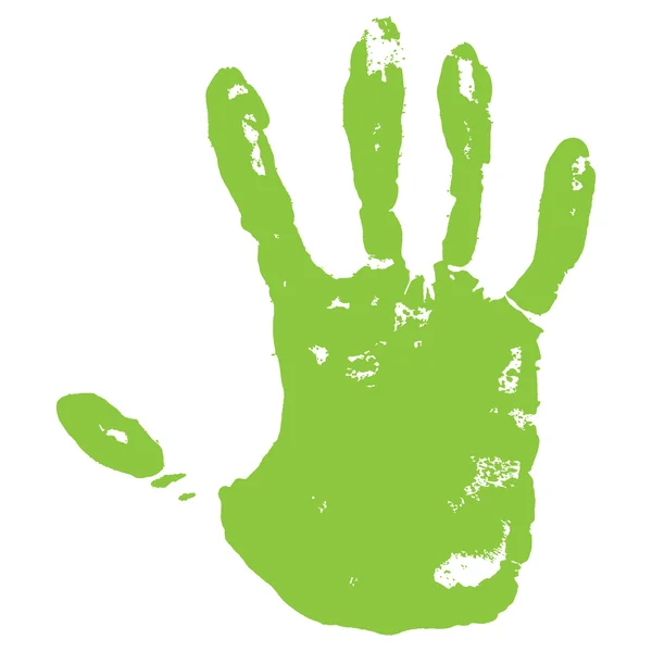 Impresión de mano verde — Vector de stock