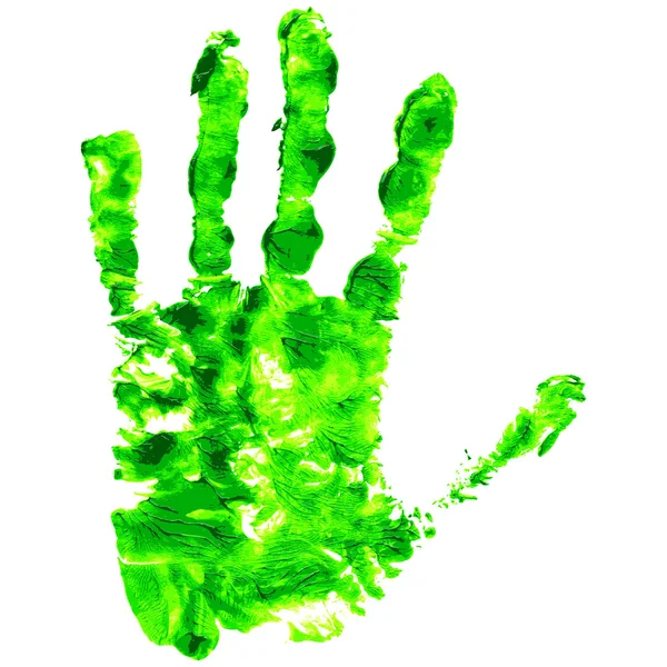 Grön hand skriva ut. — Stock vektor