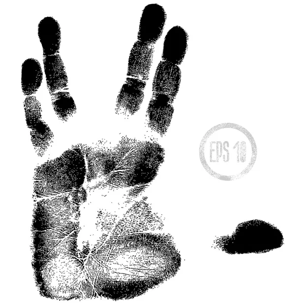 黑印的手 — 图库矢量图片