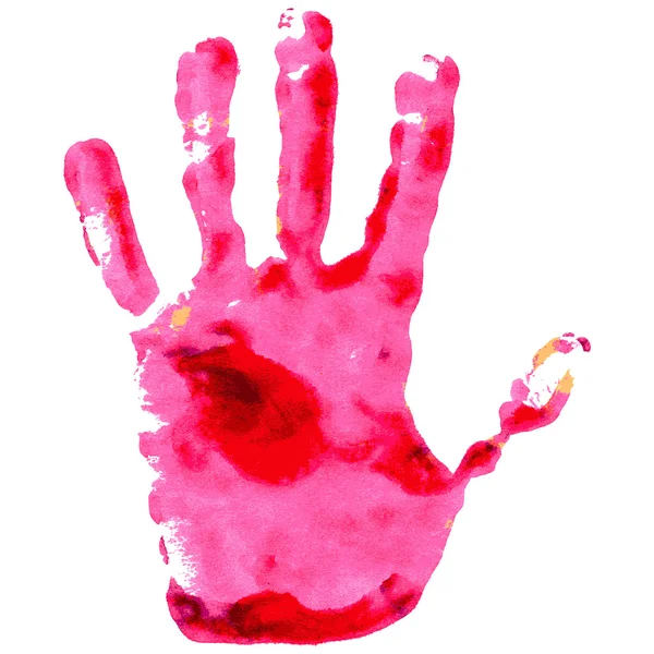 Pink Grunge Handprint — Stock Vector