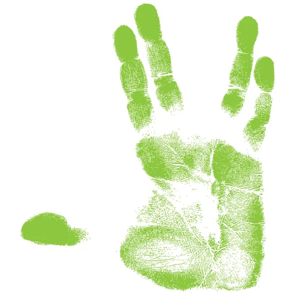 Grön hand skriva ut — Stock vektor