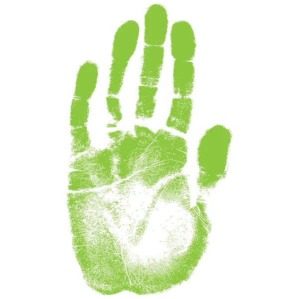 Stampa a mano verde . — Vettoriale Stock