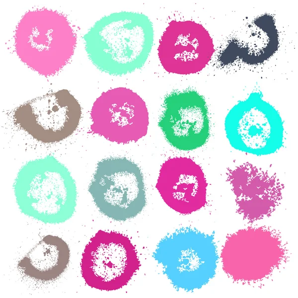 Splashes and brushes set — Stock Vector