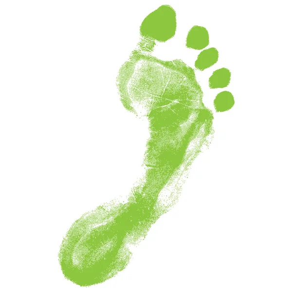 Green grunge footprint — Stock Vector