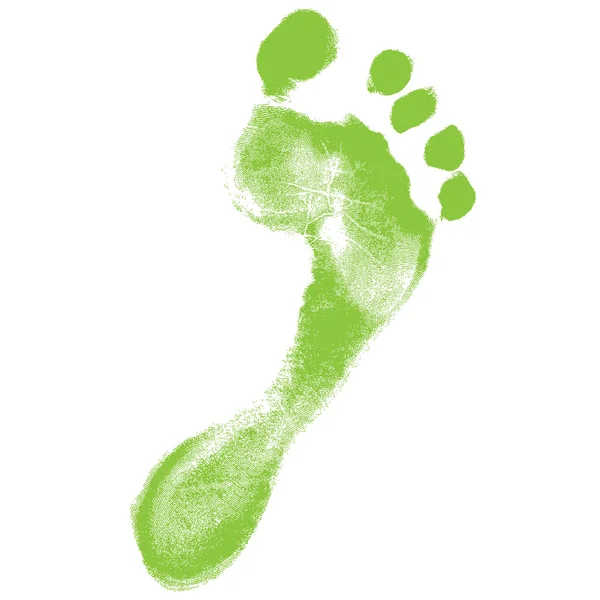Green grunge footprint — Stock Vector