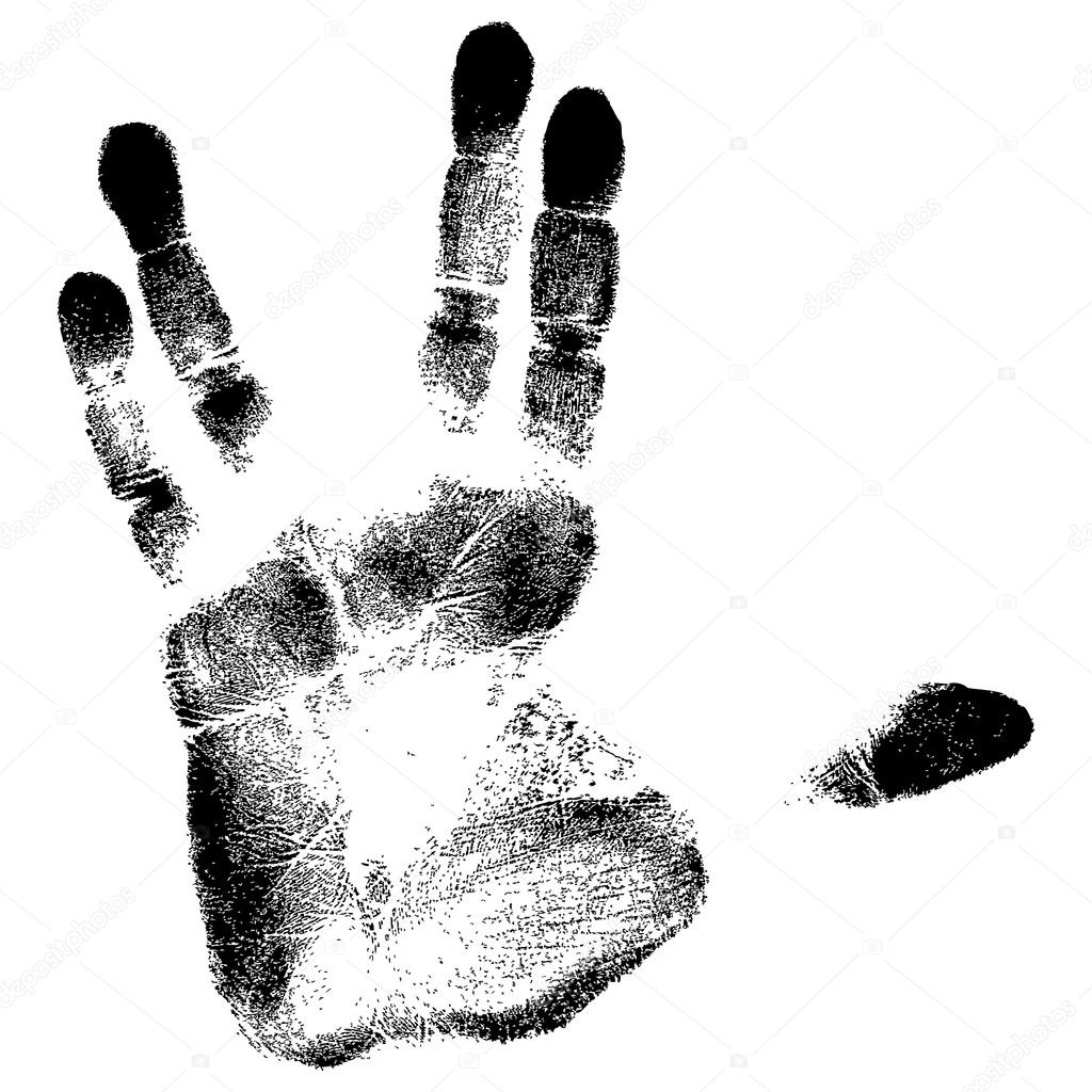 Black print of  hand