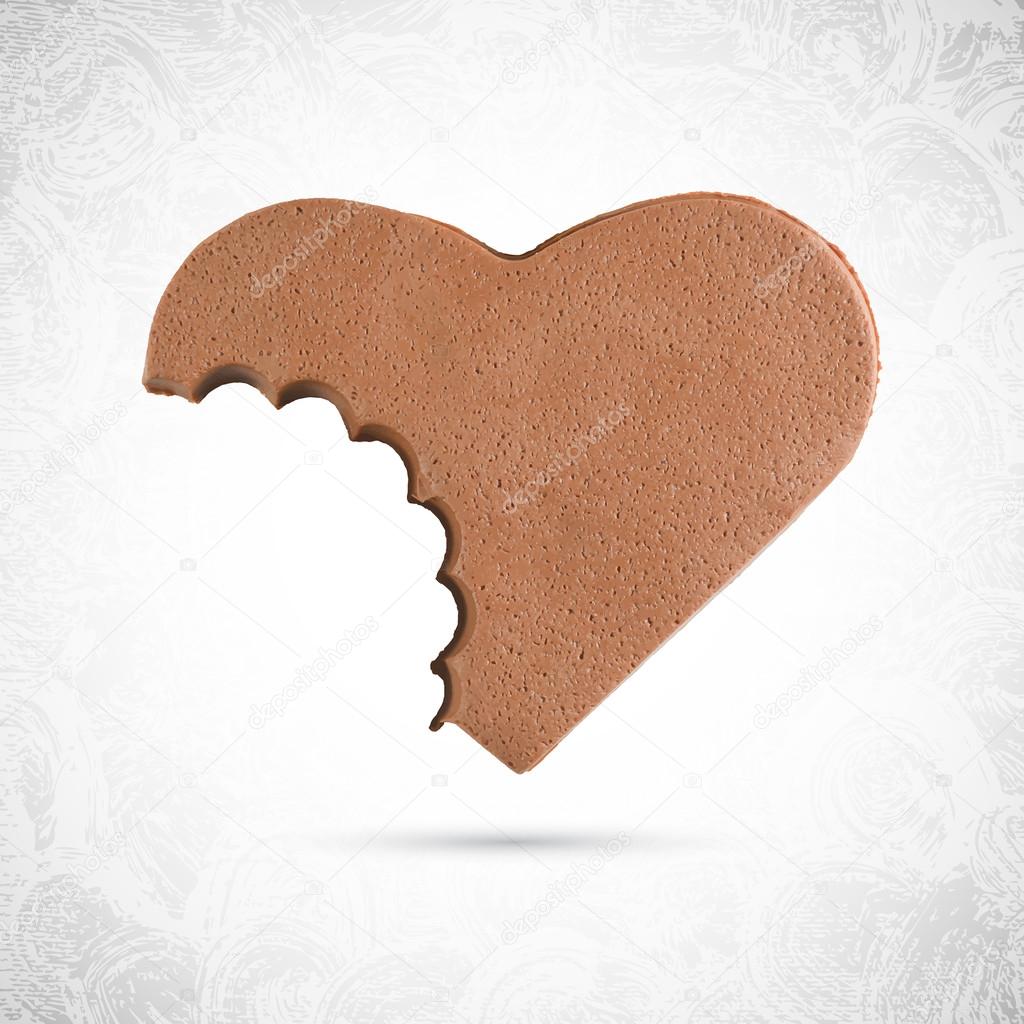 Valentine chocolate cookie heart