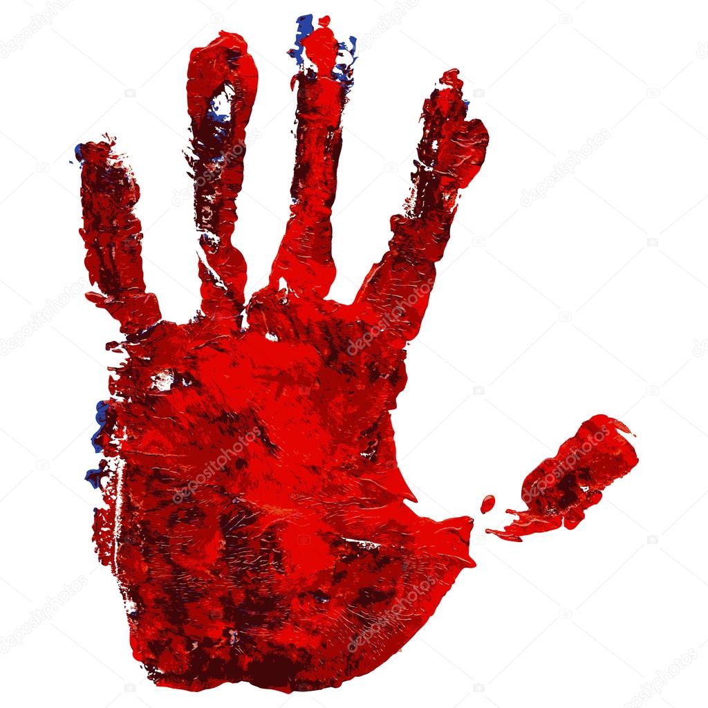 Red Grunge Handprint