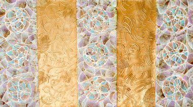 Altın boya ahşap panel