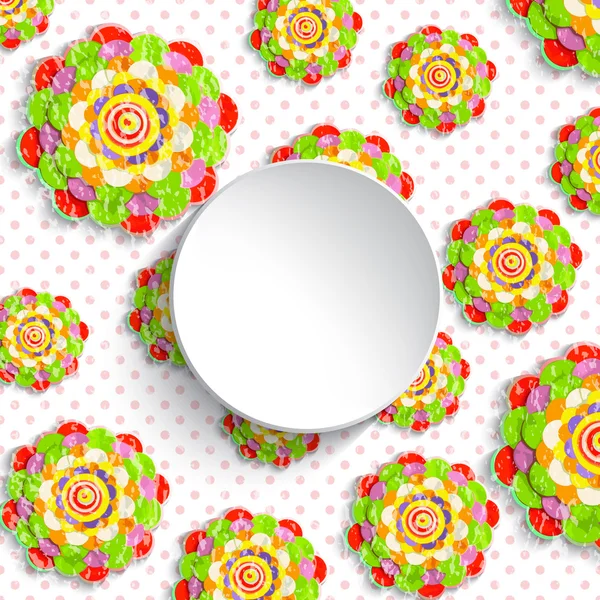 Abstract flowers pattern with frame — Stock Photo, Image