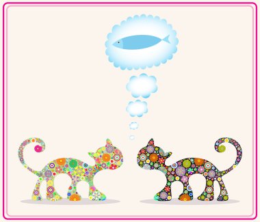 sevimli kediler kartı