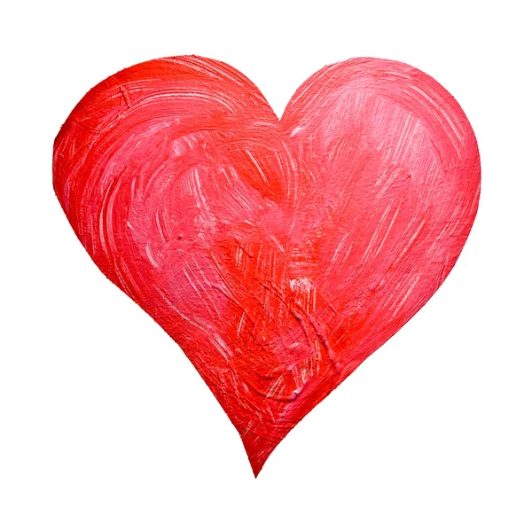 Watercolor painted red heart — Stock Photo, Image