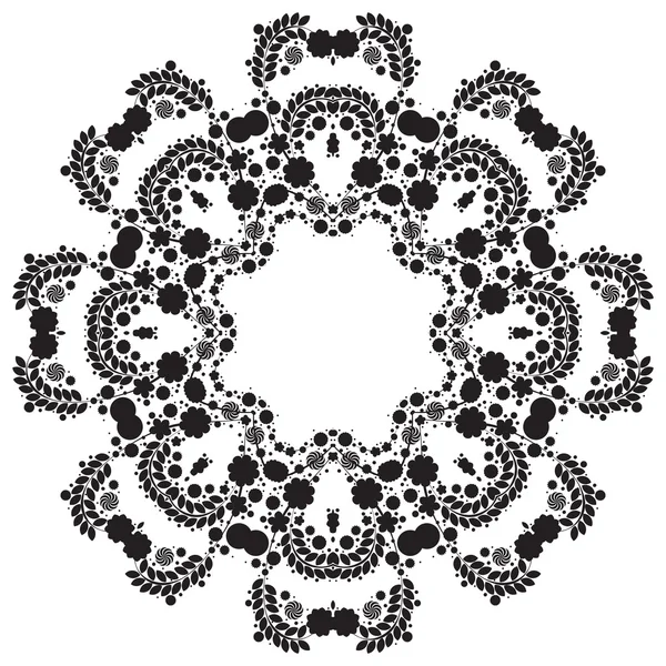 Round black lace pattern — Stock Photo, Image