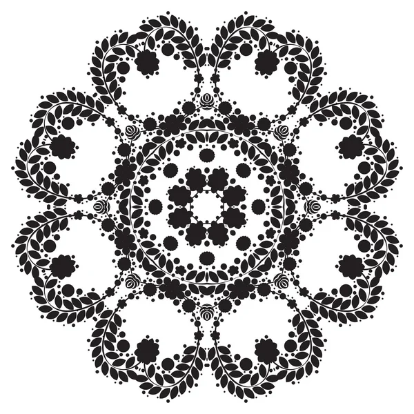Round black lace pattern — Stock Photo, Image