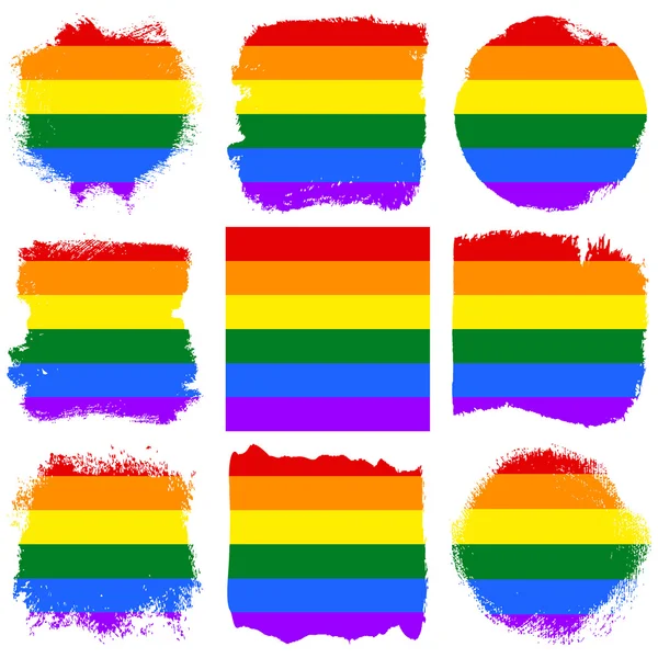 Eşcinsel ve Lgbt bayrağı ayarlanmış — Stok fotoğraf