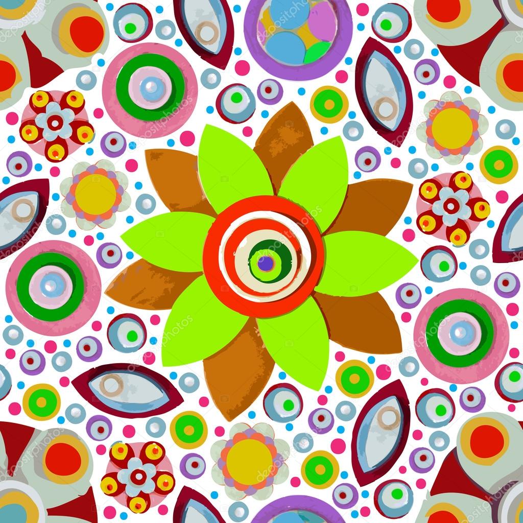 Abstract seamless flowers pattern