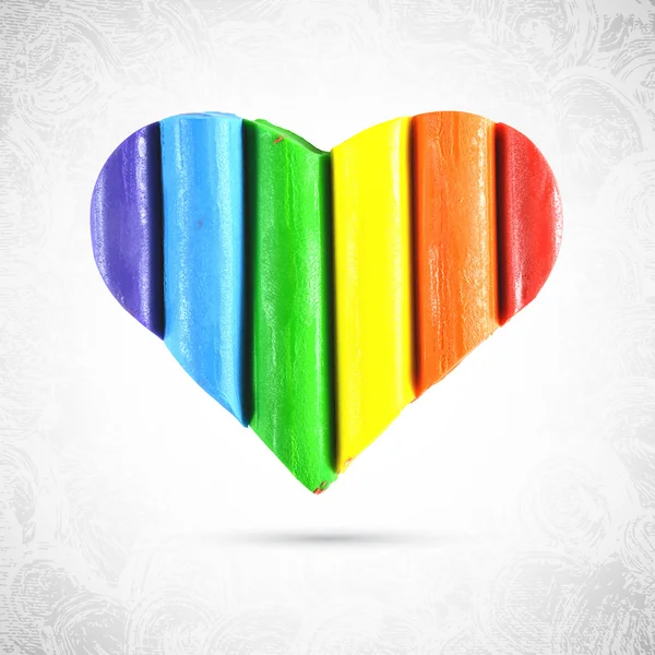 Regenbogenfarben Herzform — Stockvektor