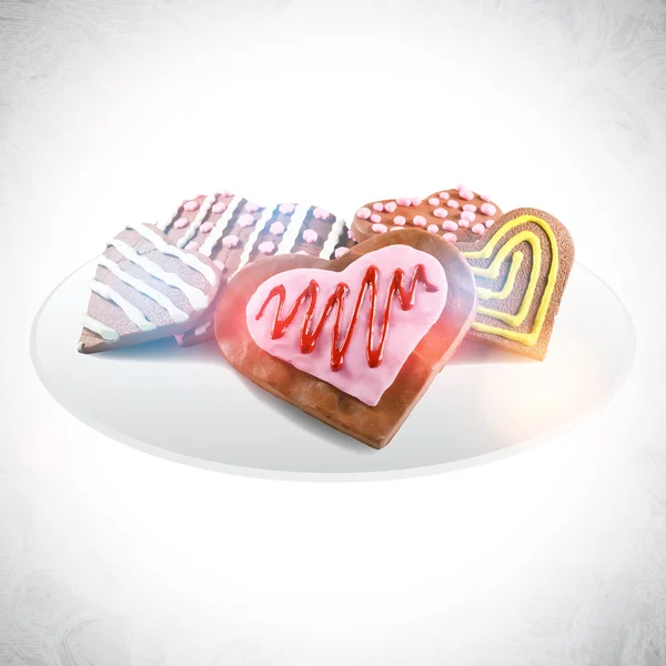 Heart shaped cookies — Stock Vector