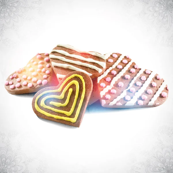 Szív alakú cookie-k — Stock Vector