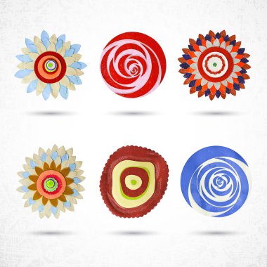 soyut çiçek Icons set