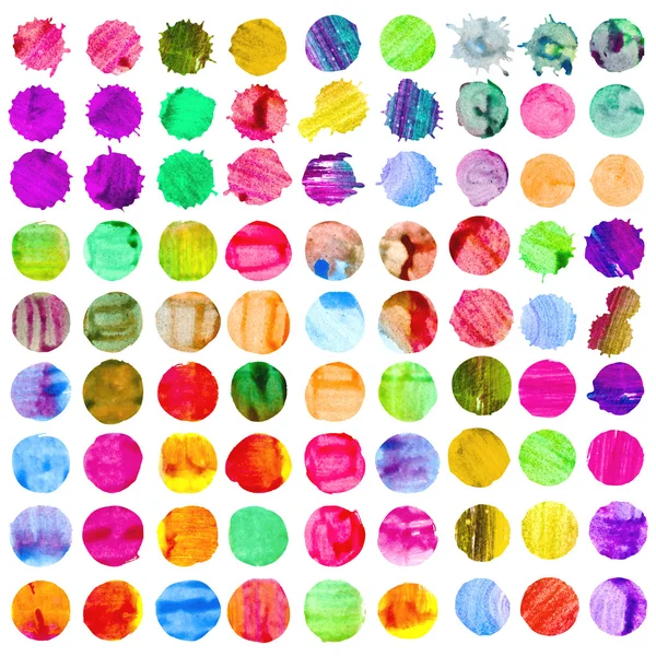 Watercolor circles set — Stock Vector