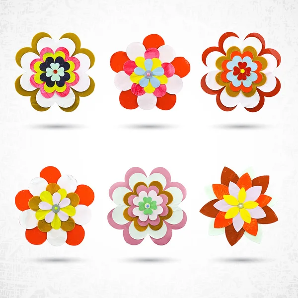 Abstract flowers icons set — Stock Vector