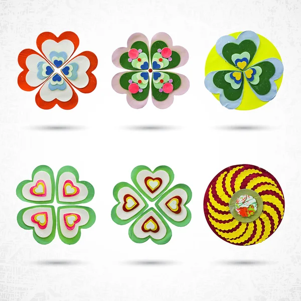 Abstract flowers icons set — Stock Vector