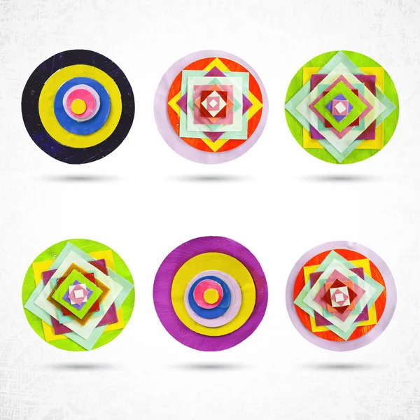 Set de iconos de flores abstractas — Vector de stock