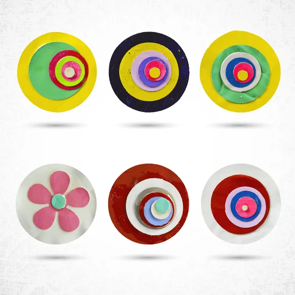 Set de iconos de flores abstractas — Vector de stock