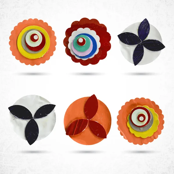 Set de iconos de flores abstractas — Archivo Imágenes Vectoriales