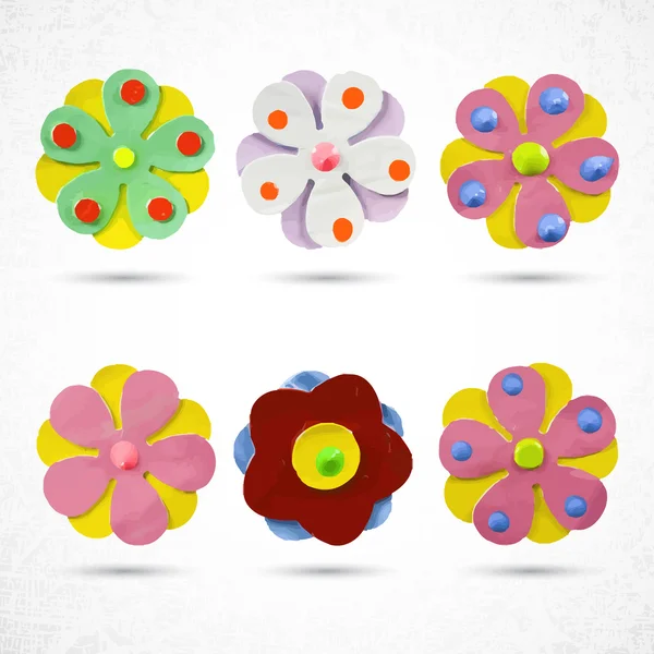 Abstract flowers icons set — Stock Vector