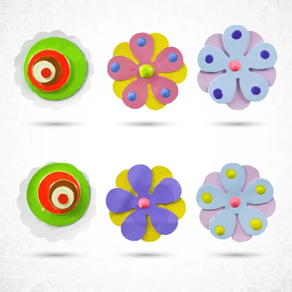 Set de iconos de flores abstractas — Vector de stock