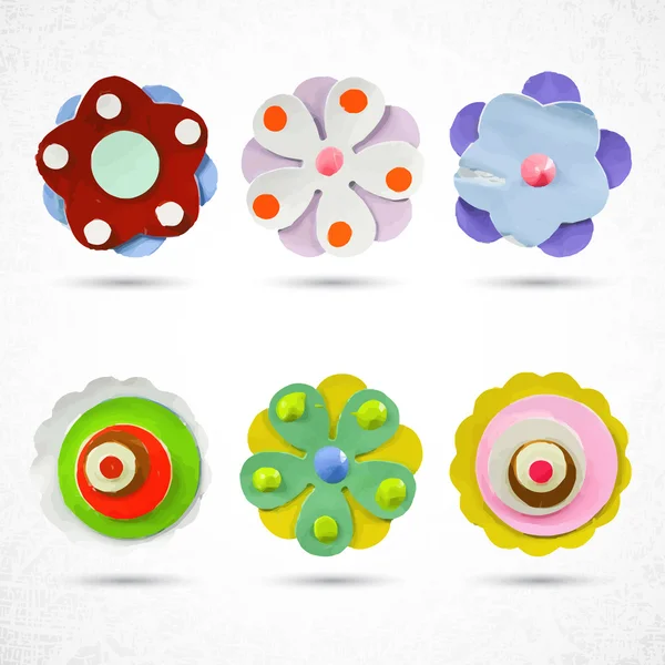 Set de iconos de flores abstractas — Vector de stock