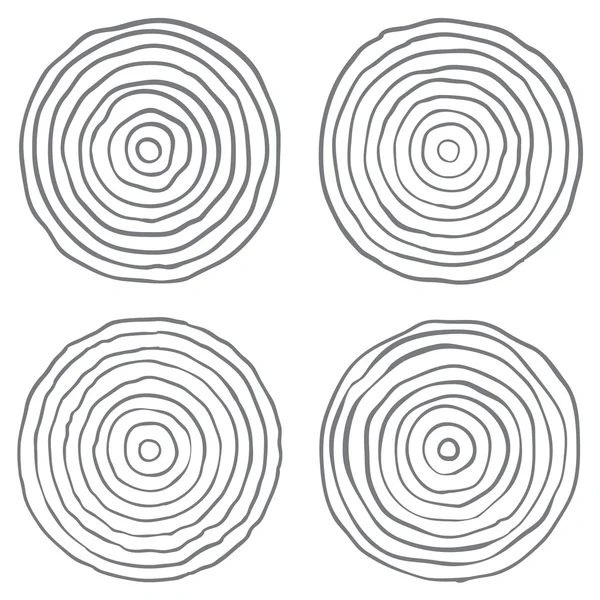 Set of tree rings — Stock Vector