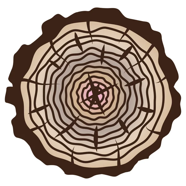 Corte tronco de árbol — Vector de stock