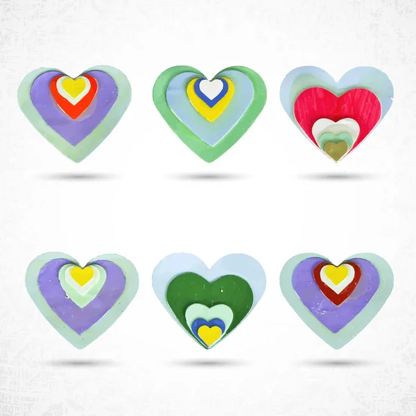 Sevgililer günü kalpleri sembolleri — Stok Vektör